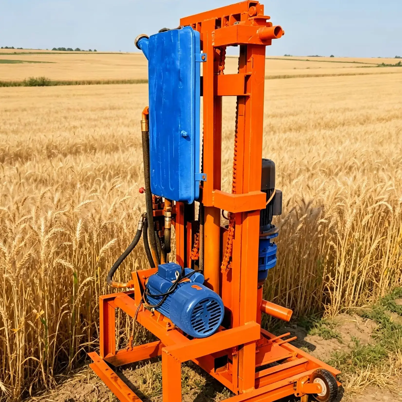 Maßgefertigte RLD-100E Handgeführte Hydraulische Elektrische Brunnenbohranlage Tragbare Haushaltsbohrmaschine 100m