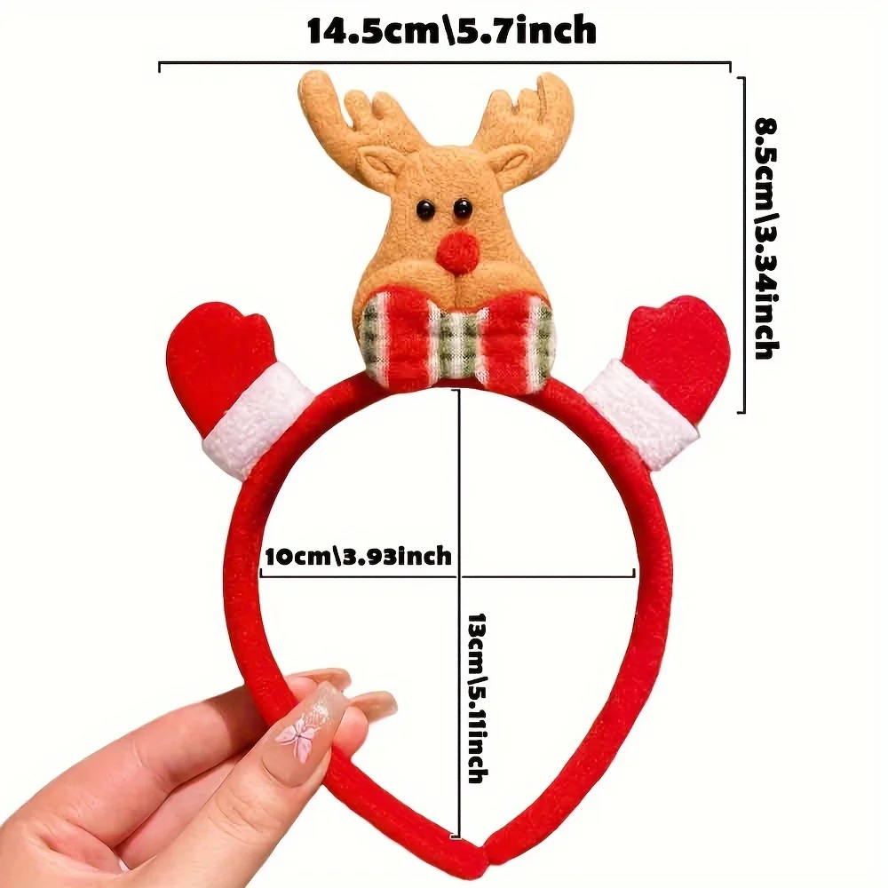 Interesting Christmas elements such as reindeer, snowmen, and Santa Claus accessories headband, as a Christmas gift for girls