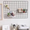 Home Wall Decoration DIY Art Iron Grid Decor Photo Frame Postcards Storage Wall Art Display Storage Rack Holder Shelf Organizer 3