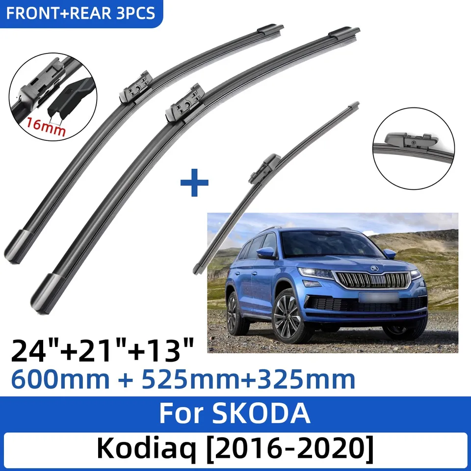 3PCS For SKODA Kodiaq 2016-2020 24+21+13 Front Rear Wiper
