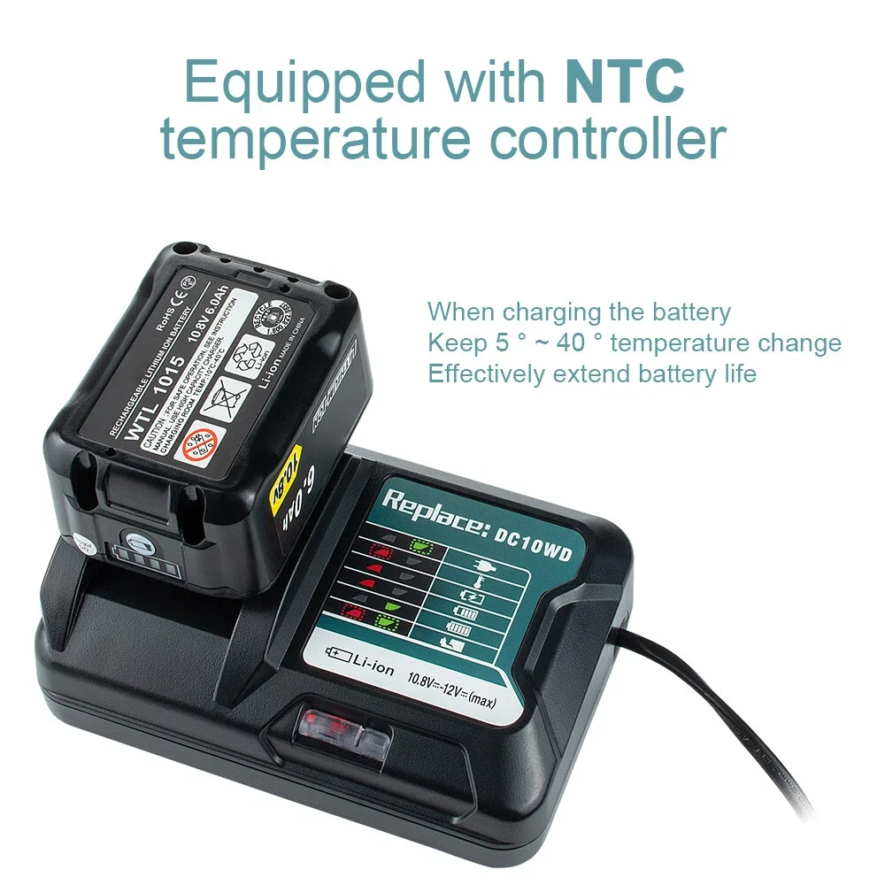 DC10WD BL1015 Battery Charger Replace for MAKITA 10.8V 12V BL1016 BL1021B BL1041