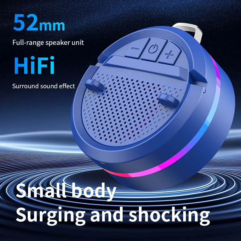 Mini RGB Light Bluetooth Speaker Portable Shocking Sound Audio Player  Wireless MP3 Music TF Card Player for Home Office Travel