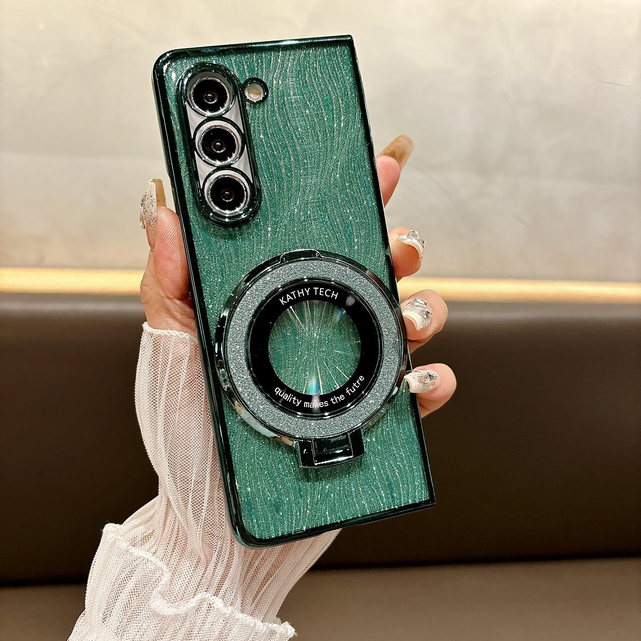 Luxury Ring Electroplate Sparkling Magnetic Shockproof Phone Case