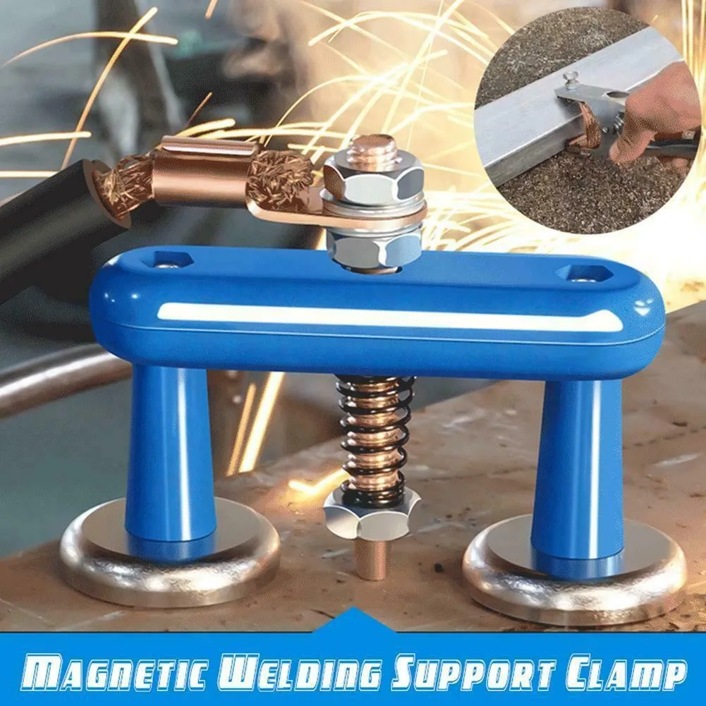 

Single/Double Support Head Ground Clamp Welding Magnet Head Magnetic Support Clamp Holder Fixture Strong Welder