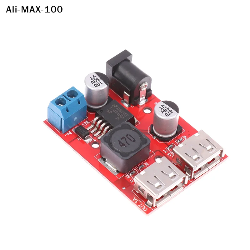【Rw】1Pc DC3A 전압 조절 전원 모듈 이중 USB 충전 DC-DC 스텝다운 컨버터 9V 12V 24V 36V 5V3A 자동차 충전 태양광