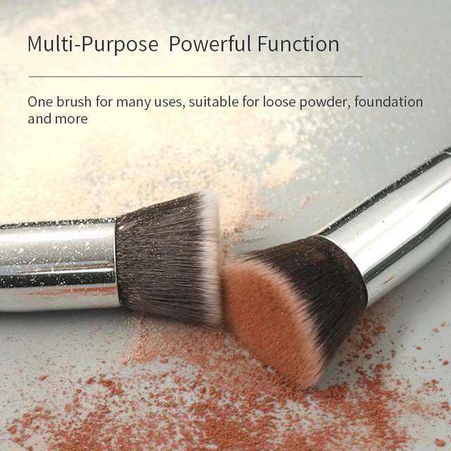 Duaiu Flat Top Kabuki Foundation Brush for Liquid Makeup - Premium Face Makeup Brushes for Liquid, Cream, Mineral Powder Blending Buffing Professional