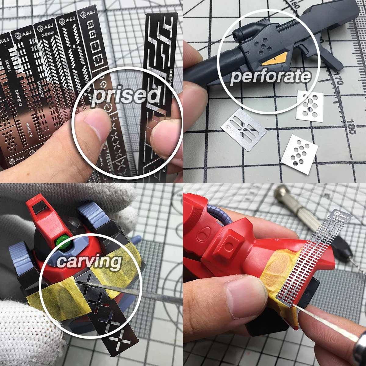 Strumenti per la creazione di modelli in scala, modelli per incisione, utensili per intaglio, strumenti per incisione a punta fine per la rimodellazione e la personalizzazione dettagliata di parti Gunpla - immagine 5
