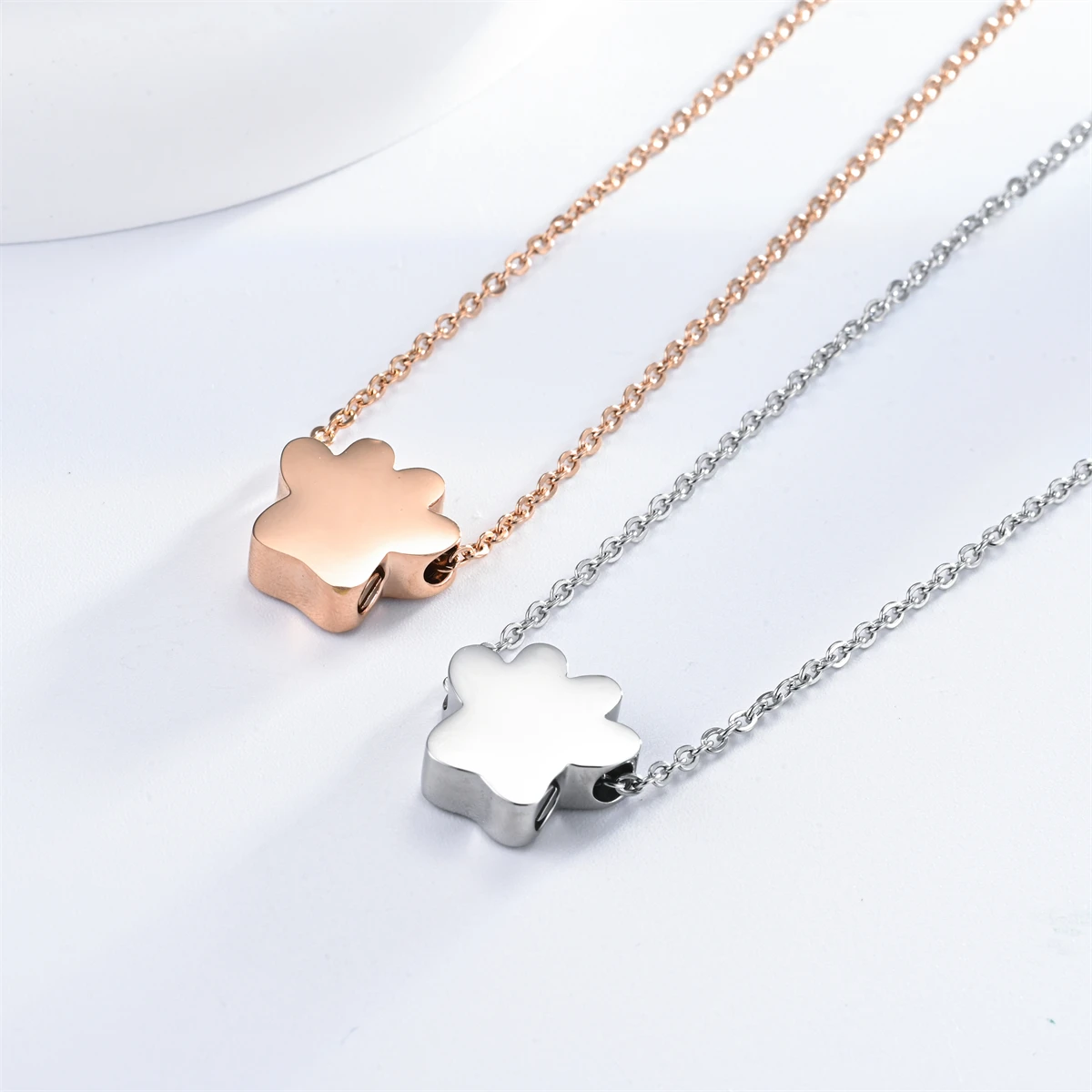 Stainless Steel Pet Paw Print Urn Ashes Cremation Keepsake Necklace For Pet Ashes  Memorial Jewelry Gifts for Man Women 5
