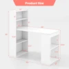 48 Inch Computer Desk with Bookshelf Reversible Study Writing Desk with Storage Shelves CPU Stand Compact Office Desks & Worksta 3