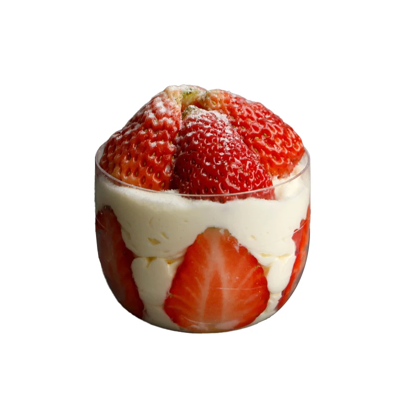 140ml Disposable Round Dessert Cups For Party Yogurt Baking Appetizer Ice Cream Ball Mousse Ice Cream Ball Plastic Dessert Cups