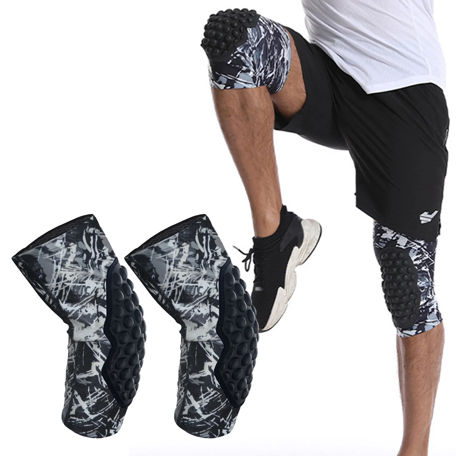 

2pcs Knee Pads Shock Absorption Anti-collision Non-slip Silicone Designed According Structural Characteristics Human Knee Joint