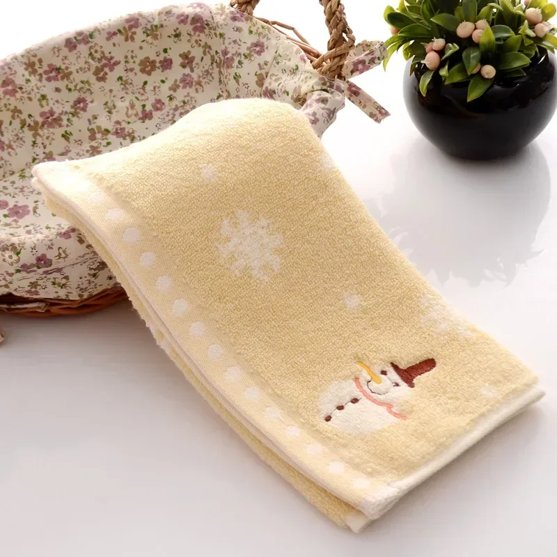 Description Picture 6 of item1Pcs Christmas Hand Face Towel Cotton Snowman Washing Cloth  Kitchen Tea Towel Home Towels Bathroom New Year Gift 25x50cm