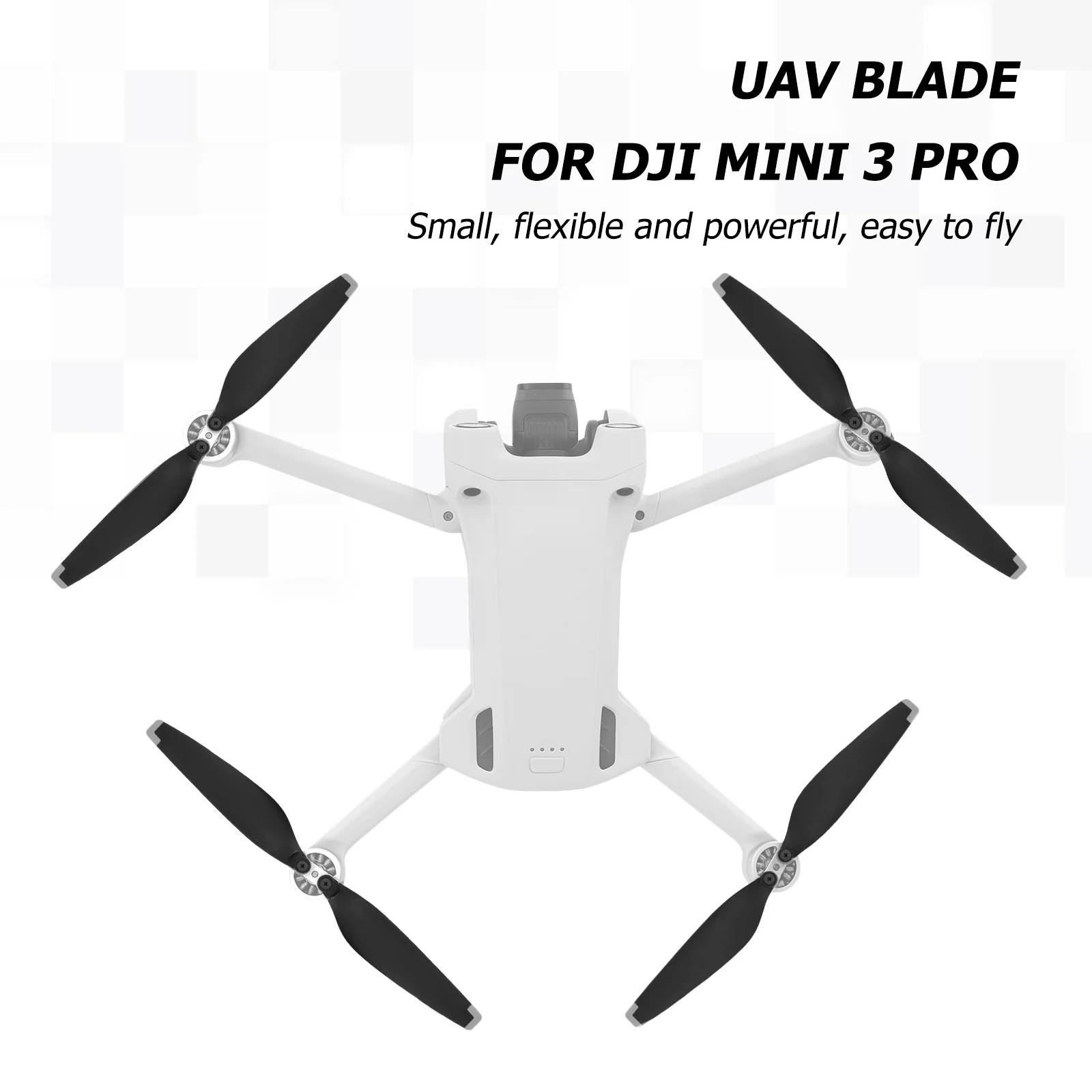 Détail des hélices de drone CW CCW orange tip pour DJI Mini 3 Pro, avec embouts colorés.