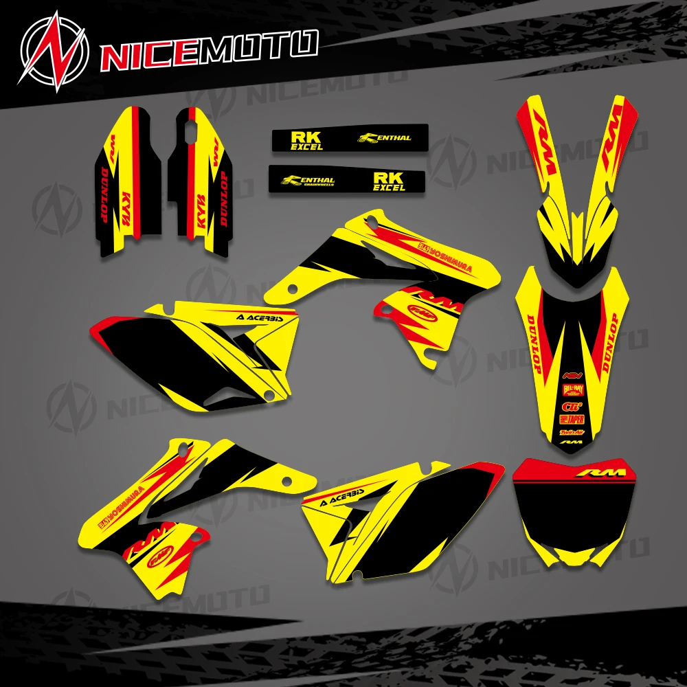 NICEMOTO Customized Team Graphics Backgrounds Decals stickers kits for Suzuki RMZ250 RMZ 250 2010 - 2018 коврики eva skyway suzuki swift 2010 н в s01705464