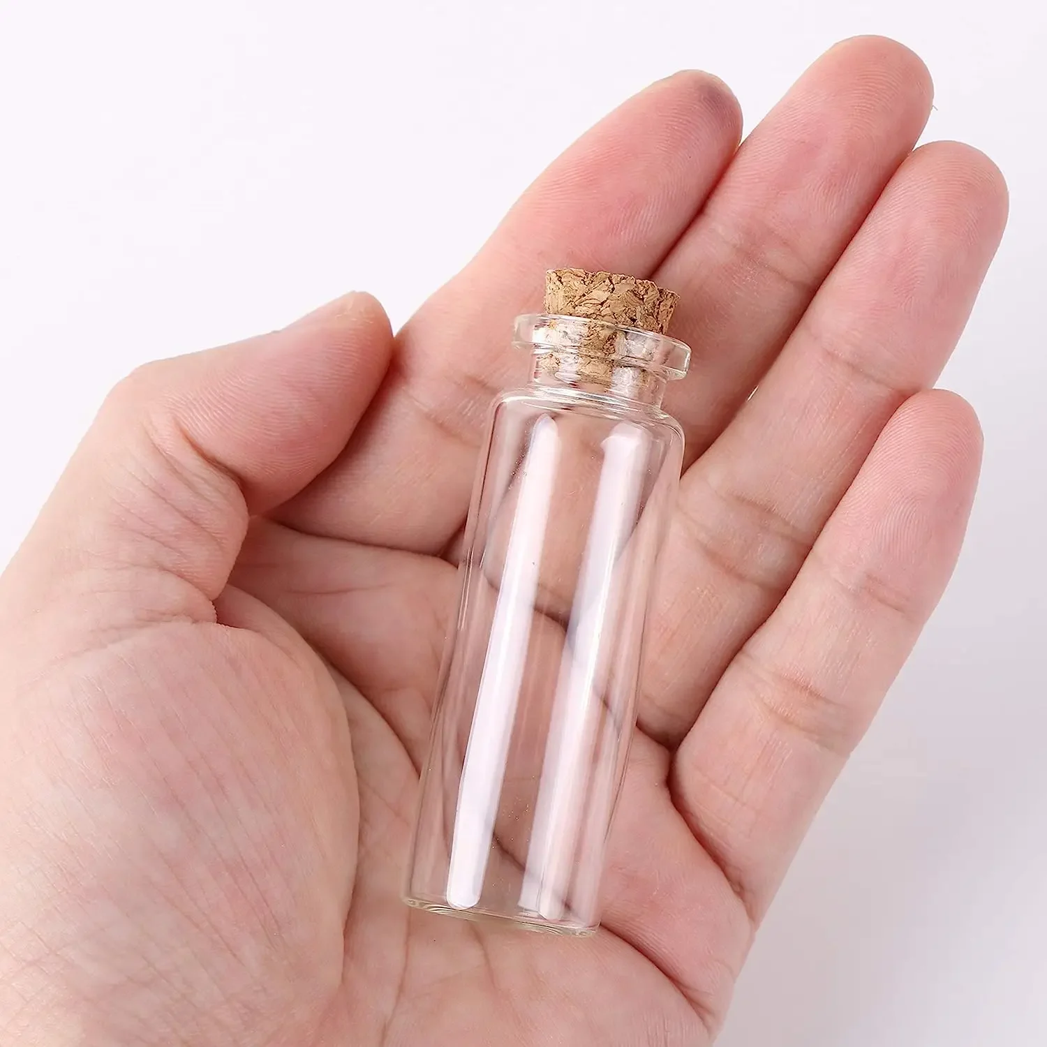 Mini Glass Bottles with Cork Stopper DIY Candy Spice Jars Art Crafts Wedding Favors Clear Message Vial Wishing Bottle 10pcs/lot
