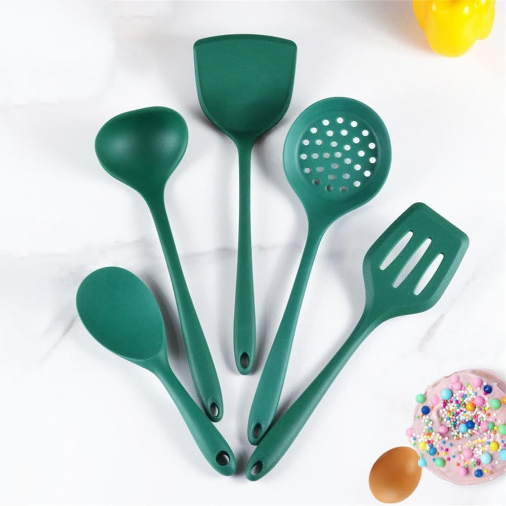Silicone cooking utensil set Kitchen Utensil Set Skimmer Slotted Turner Slotted Spoon Solid Spoon Soup Ladle Pasta Server Tongs