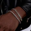 Chain bracelets, made of stainless steel with Cuban links