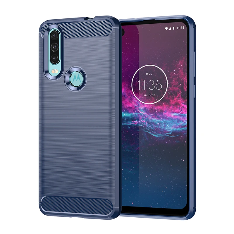 Carbon Fiber Soft Silicone Matte Back Phone Case