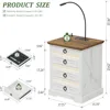 LED Nightstand with Gun Drawer & Reading Light, LED Bedside Table with Charging Station & Human Sensor LED Lights, Nightstands 5