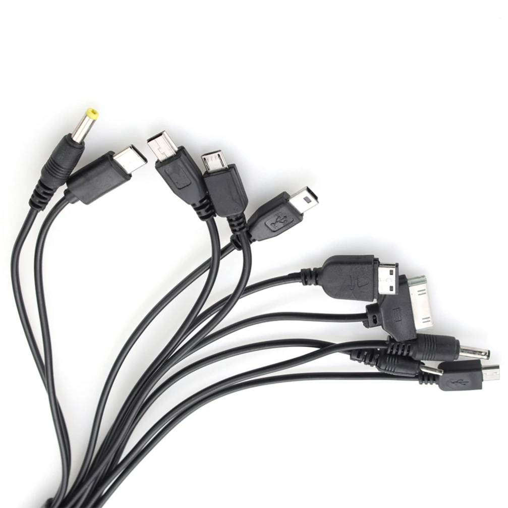 다기능 USB 데이터 와이어 코드, 10 인 1 멀티 헤드 충전 충전 케이블 500 개