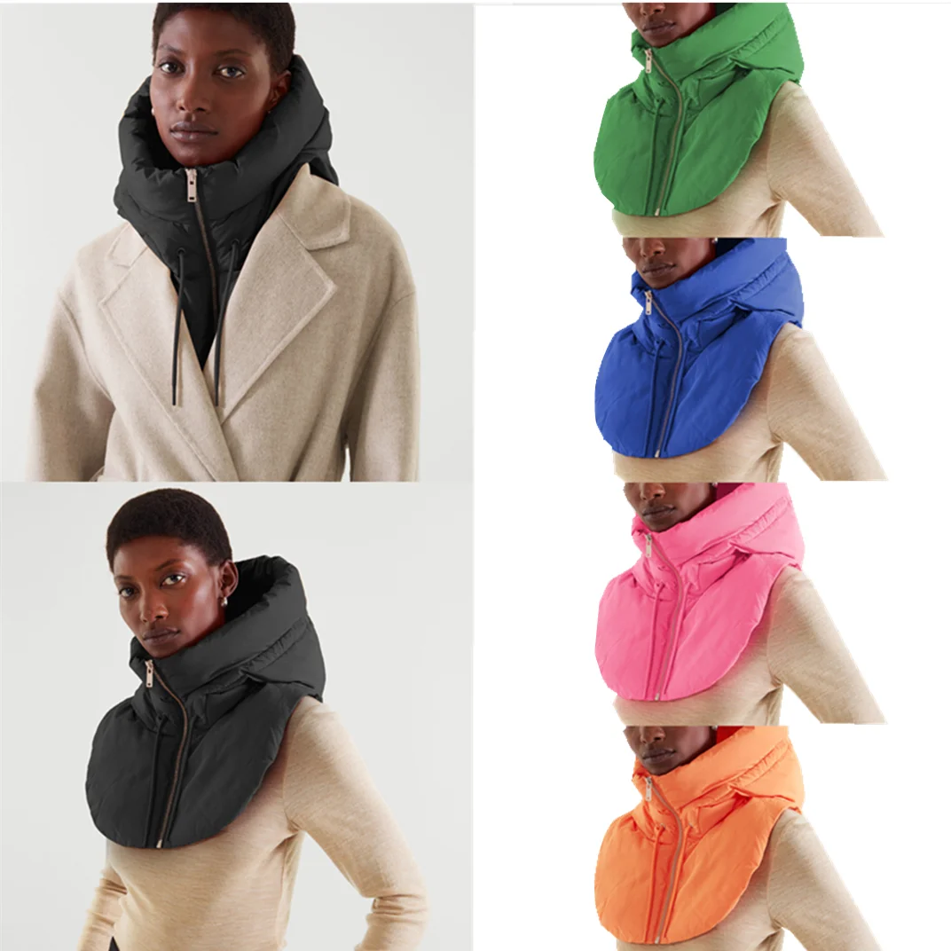Winter Ultralight Down Hooded Hats For Women Men Warm Ring