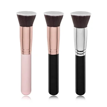 1pc Pennelli per trucco piatti Kabuki Pennello per fondotinta Crema liquida Polvere Contorno Miscelazione Riparazione viso Strumenti di bellezza Brochas Maquillaje