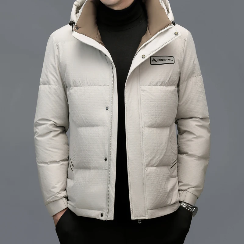 YX-2603 Men's Winter New Down Jacket Thickened Warm Extreme Cold White Duck Down Short Jacket Casual Youth Business