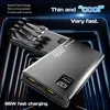 20000mAh Power Bank 66W Super Fast Charging For 20W  Built-in 4 Cables Portable Digital Powerbank External Battery 3