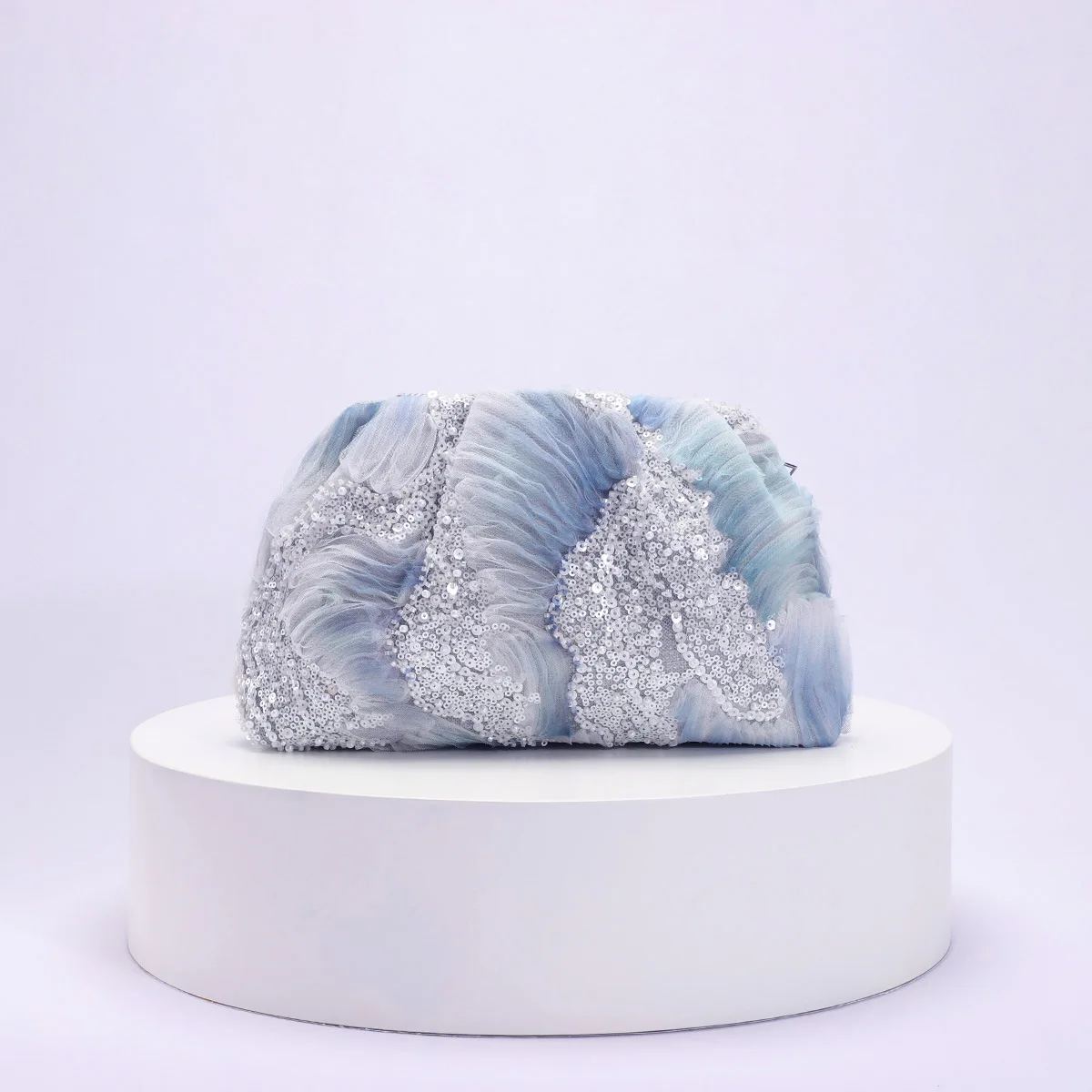 Fashion Sequins Clip Shell Clutch Bag for Women Flower Embroidery Shoulder Crossbody Bags Vintage Evening Party Female Purses