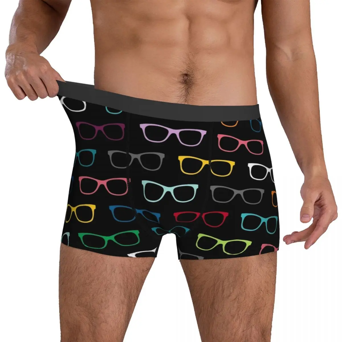 

Цветные очки, нижнее белье, хипстерские очки с принтом в багажнике, Горячие мужские трусы, дышащие трусы-боксеры, подарок на день рождения