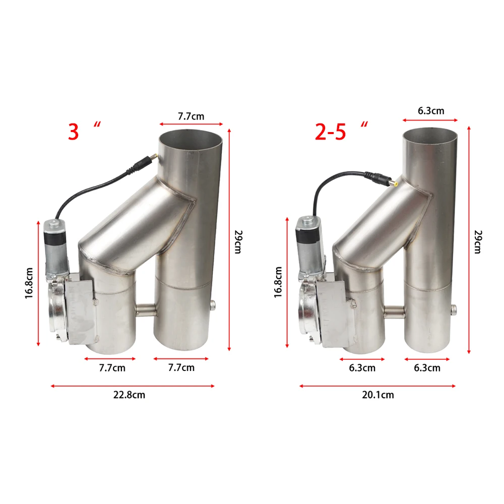 2.5inch/3inch Stainless Steel Double Valve Electric Exhaust Y Pipe Exhaust Cut Out Valve Kit car exhaust pipe valve kit