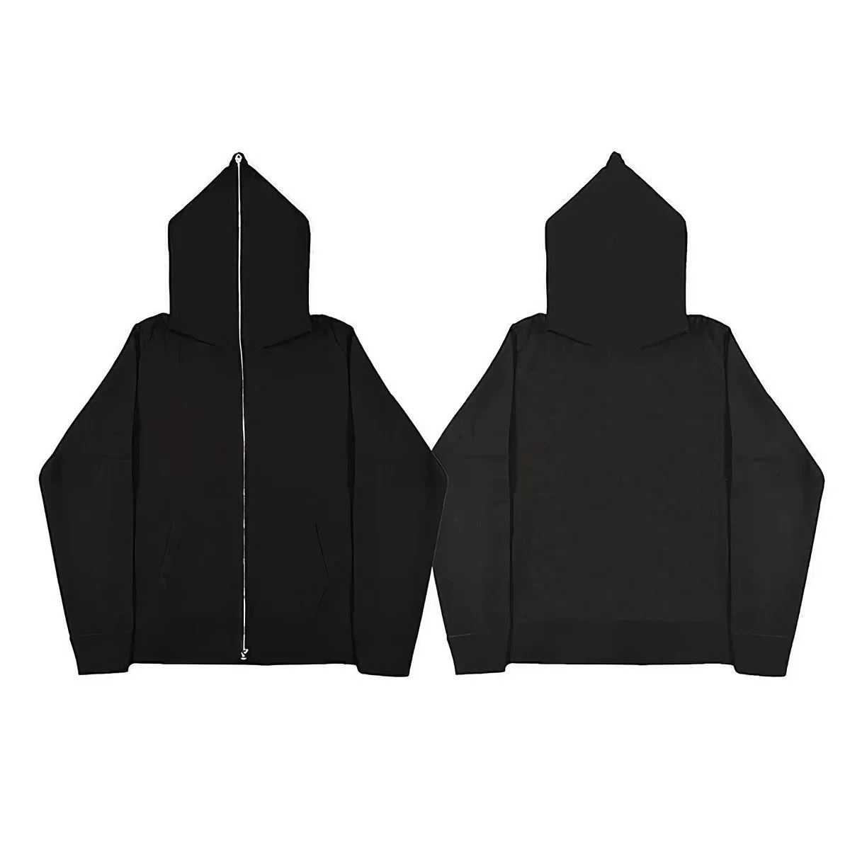 Mens Oversized Zip Up Hoodies Autumn Winter Fleece Hooded