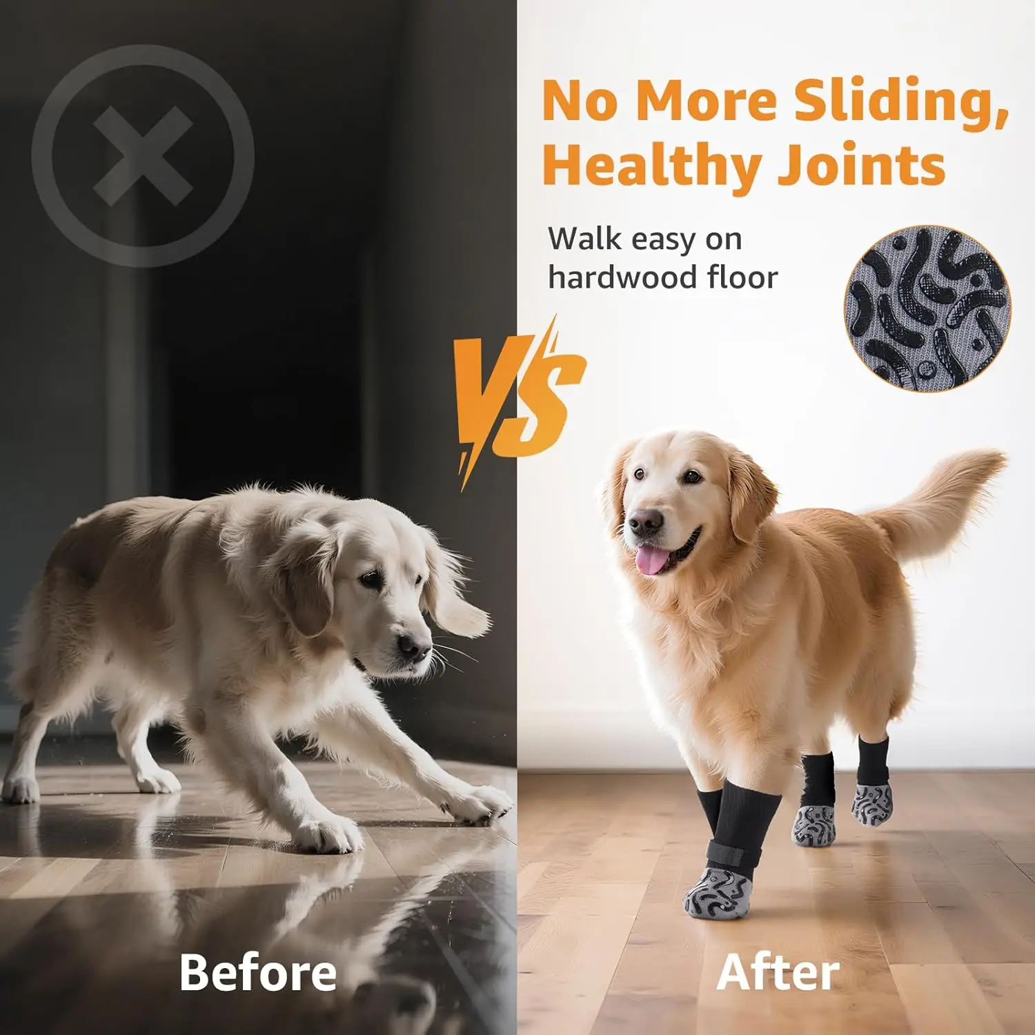 Non-Slip Dog Socks for Paw Protection and Traction on Hardwood Floors