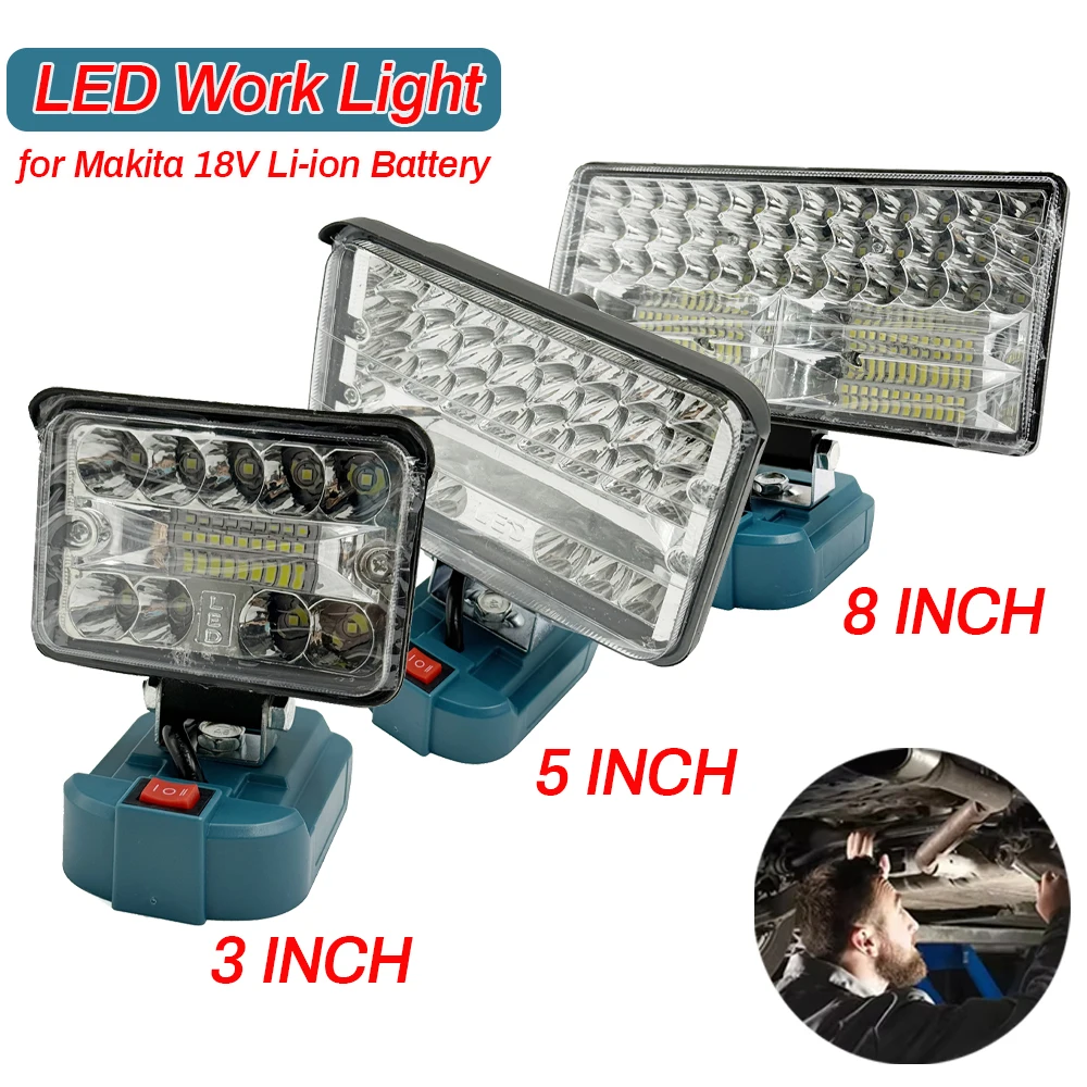 LED Work Light for Makita 18V Battery Flashlight Portable Flood Light Cordless L