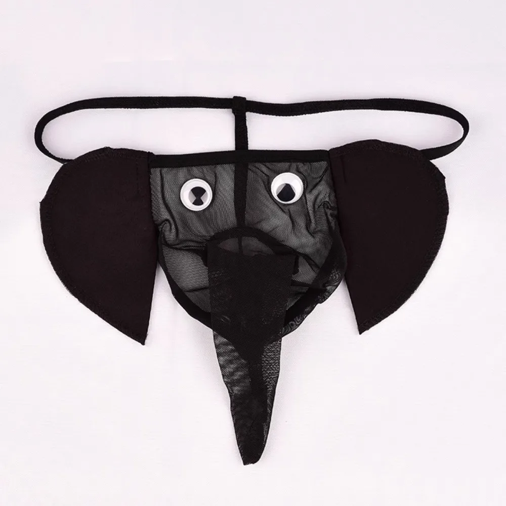 Sexy Underwear Thong Men Fun Underpants Thong Gay Transparent Elephant Pants Sexy T Pantsleopard Print Elephant Trunk T Pants male underwear