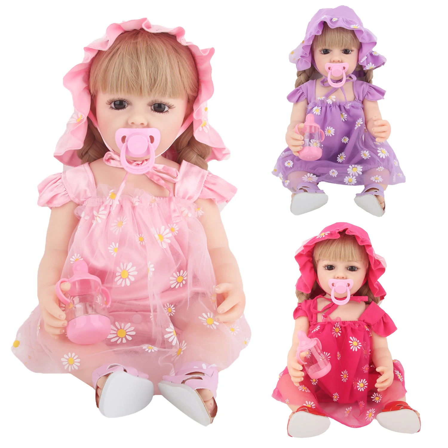 

Real Life Reborn Baby Dolls Girl 22 inch 55cm Full Body Silicone Realistic Lifelike Newborn Dolls Toddler Doll Toy for Ages 3+