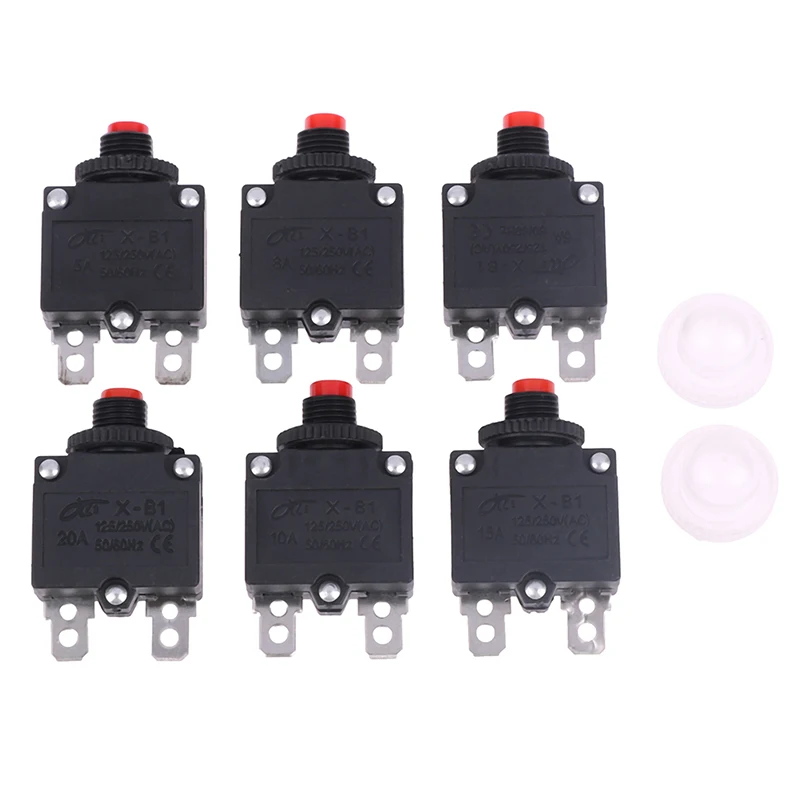 Circuit Breaker Thermal Switch Circuit Breaker Overload Protector 5A 6A 8A 10A 15A 20A Overload Switch Protector Fuse