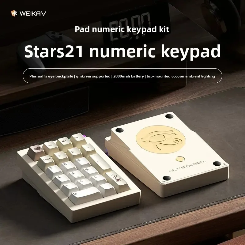 Weikav STARS21 PAD 3 모드 미니 키패드 키트 RGB QMK 무선 블루투스 유선 키보드 키트 PC 게이머 액세서리 선물용