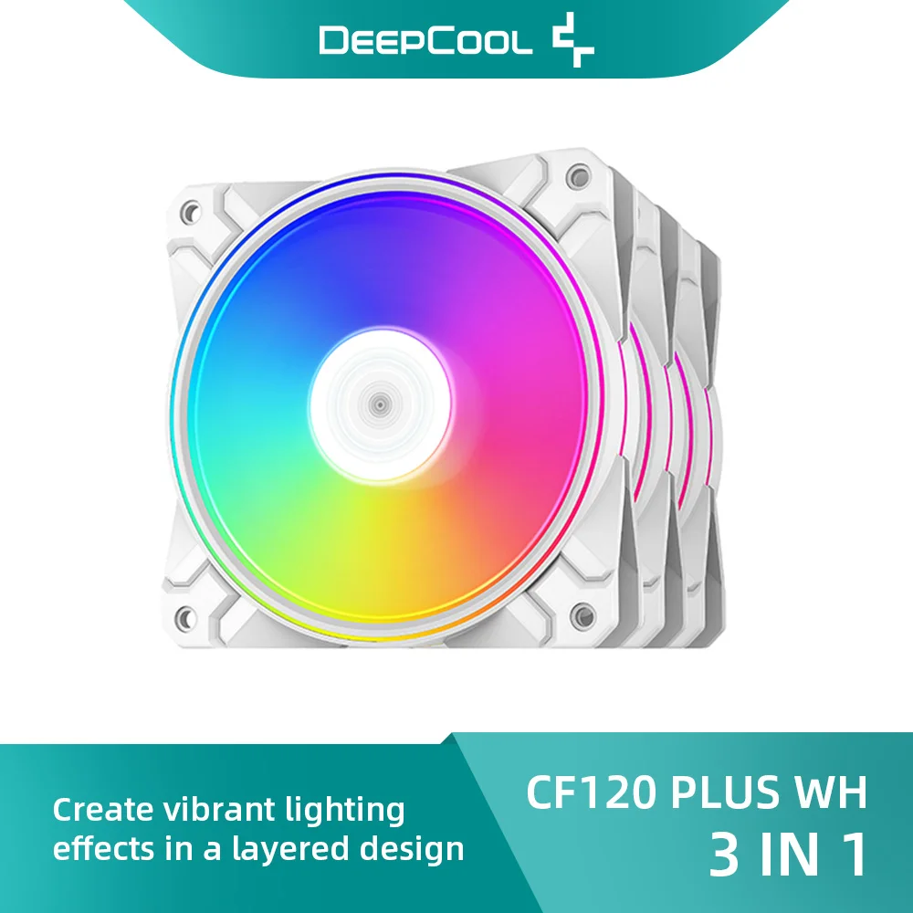 

3 шт./лот DeepCool CF120PLUS WH Вентилятор для корпуса компьютера с синхронизированным управлением PWM 120 мм Вентилятор шасси 52,5 CFM радиатор корпуса компьютера