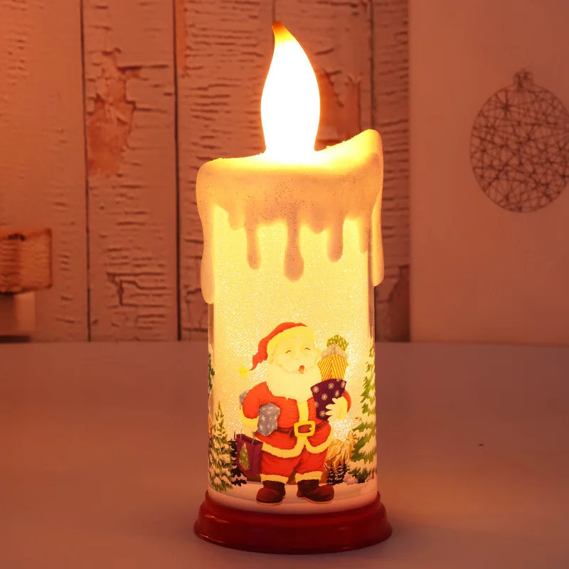 

Simulation Flameless Christmas Candle Lights LED Candles Lamp Christmas Snowman Decorations Night Lights Bedroom Party Holiday