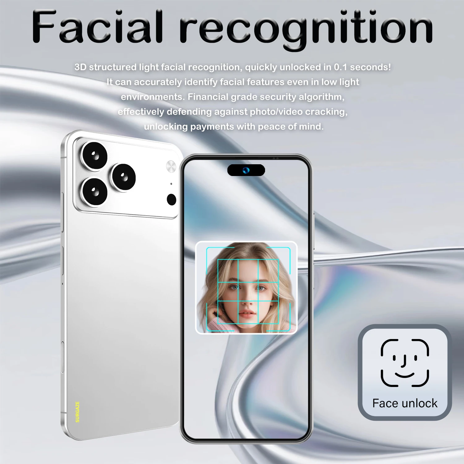 SURGAZE Global Version i17Promax Smartphone 5G Android12 5000mAH 12GB RAM 512GB ROM 6.56Inch 24+48MP 5G Network Mobile Phone