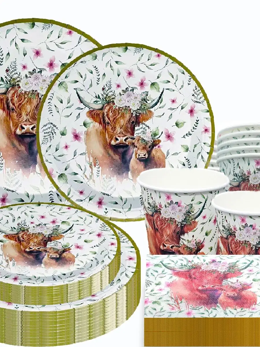 Party Paper Plates Cow 23CM - 10PC main image 1