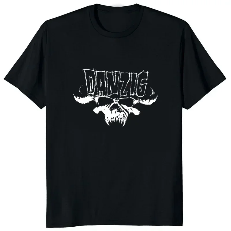 Футболка Danzig с логотипом черепа, потертая футболка в стиле Харадзюку, Повседневная модная мужская одежда, дышащая удобная женская футболка с коротким рукавом