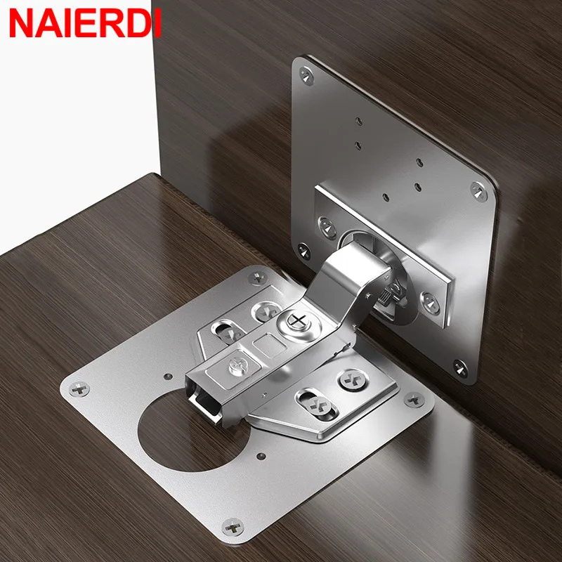 Stainless Steel Hinge Repair Plate For Furniture Cabinet Door Panel Connection Plastic Hardware Accessories cabinet hinge