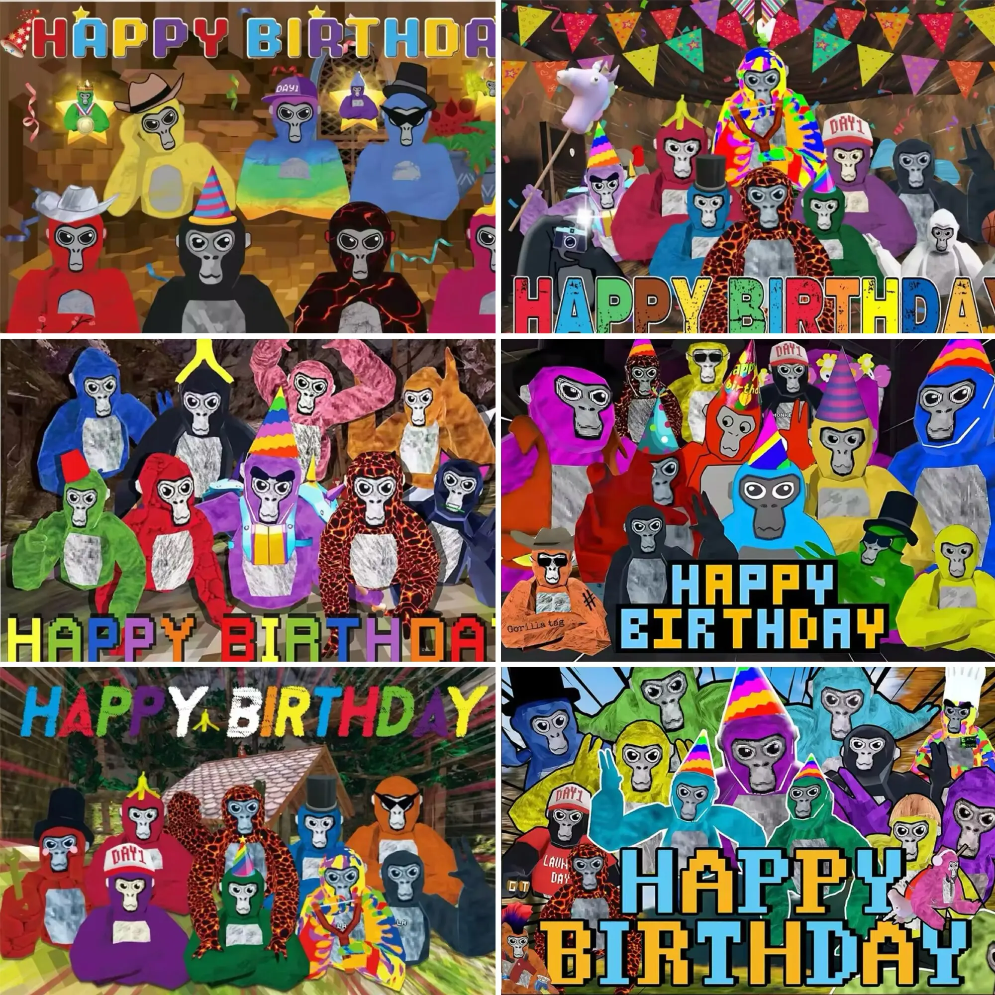 Halo Cartoon Gorilla Tag Theme Backdrop Birthday Party Baby Baptism Decoration Party Supplies Children and Boys Photography