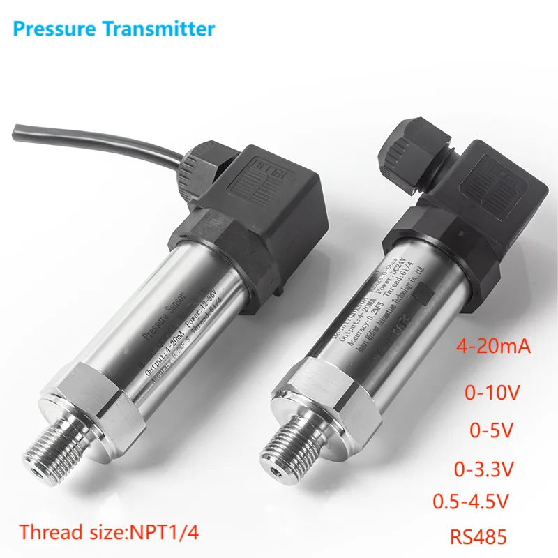 

NPT1/4 Hydraulic Pressure Transmitter 16bar 100bar 150bar 250bar DC5V Pressure Gauge 0-5V 0.5-4.5V RS485 Pressure Sensor