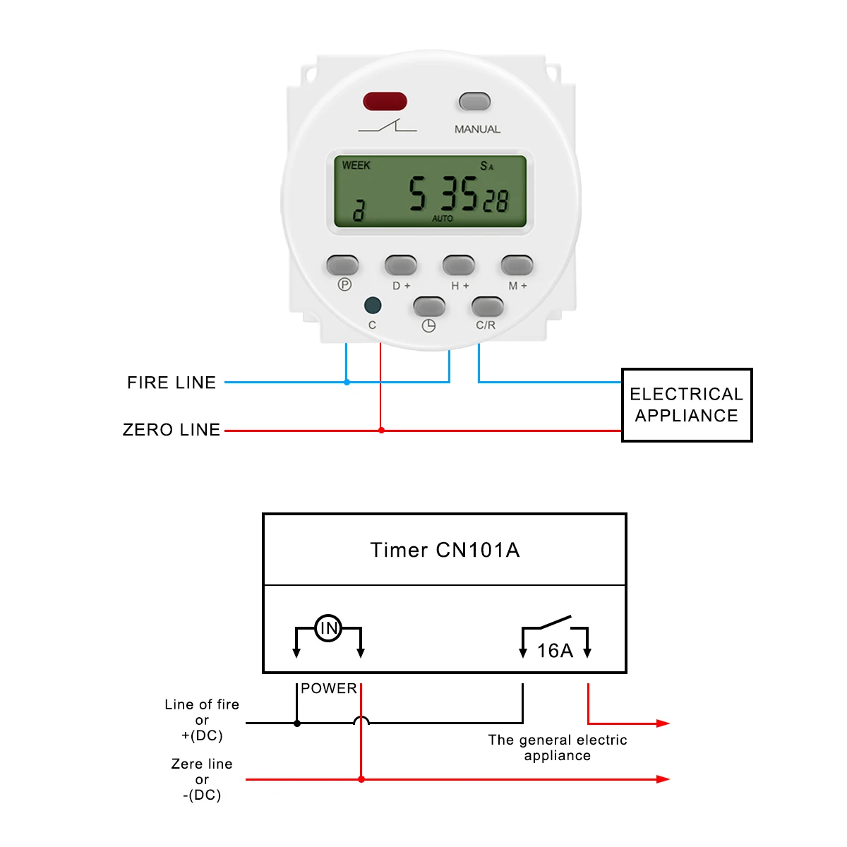 CN101A LCD Time Switch 12V 24V 110V 220V Time Relay Street Lamp Lillboard Power Supply Timer