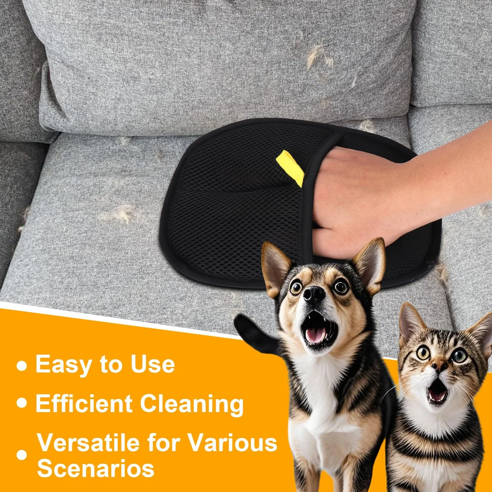 Double-Sided Pet Grooming Gloves, Cat Grooming Gloves, Pet Grooming Gloves for Dogs Bathing, Versatile Grooming Gloves for Washi 5