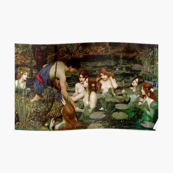 

Плакат гилас и Нимфа Джон Уильям ват, картина для домашней комнаты, винтажное художественное украшение, картина, забавная Настенная роспись без рамки