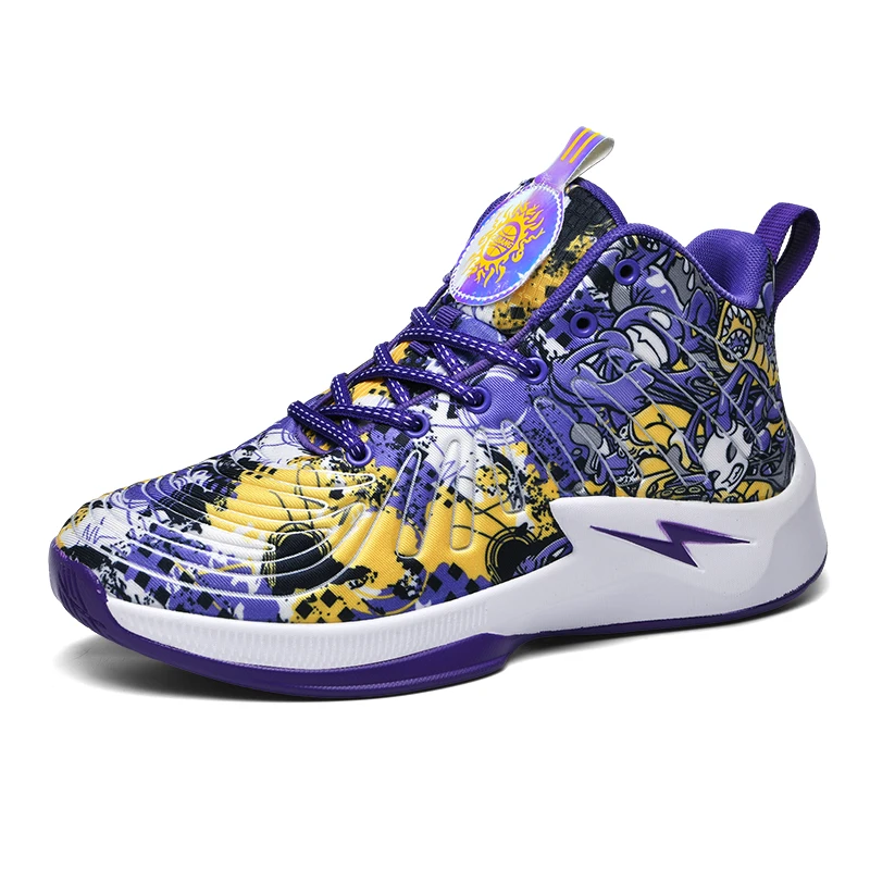

2024 New Men's Basketball Sneakers Mid Top Sports Non Slip Shoes Running Couple Training Outdoor Athletic Student Tennis 36-45